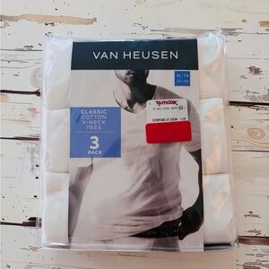 Van Heusen Classic White V-Neck Tees 3-Pack